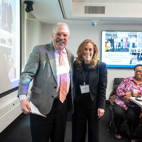 Dr. Randy Magen,  Dorothy & David Schachne Dean and Dr. Sari Sklonik, DSW Program Director  & Associate Clinical Professor